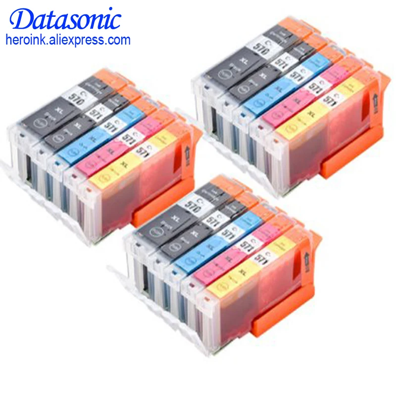 15 шт. встроенный картридж для принтера Canon PIXMA MG5750 MG5751 MG5752 MG5753 MG6850 MG6851|ink cartridge|ink