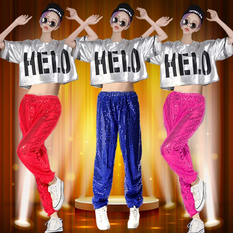 

female costumes Modern dance jazz dance 2020 dance clothes sequins Adults performing service Stage equipment Jacket and pants