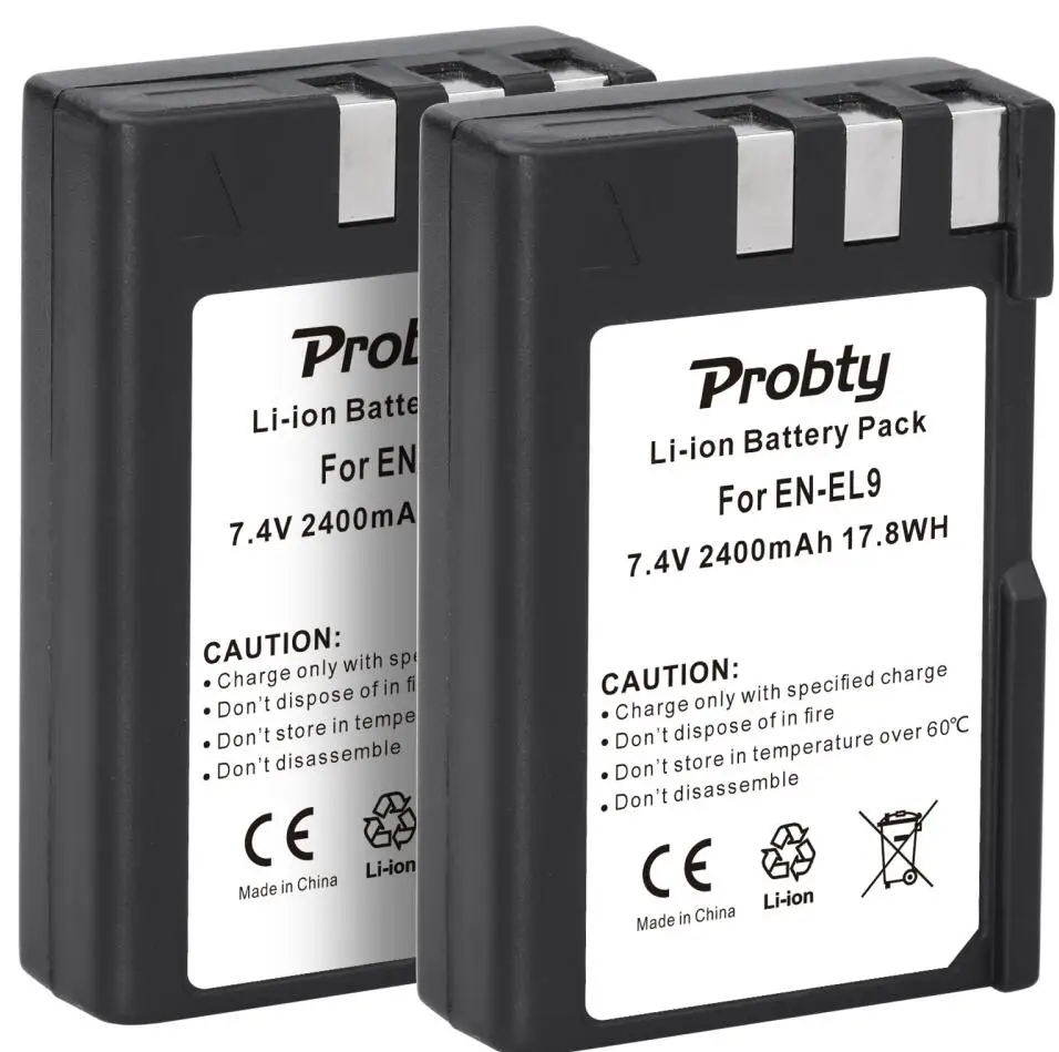 2 battery EN-EL9 EN-EL9a Батарея+ ЖК-дисплей Зарядное устройство для Nikon D40 D40X D60 D3000 D5000 - Цвет: 2 battery