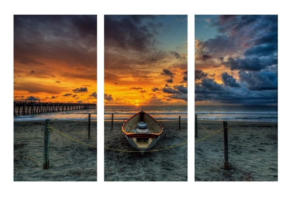 Комплект из 3 предметов картина стены художественный декор печати плакат Морская