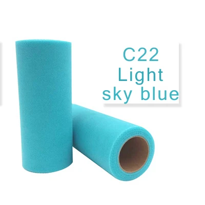 Color C22 25yd/рулон 15 см Тюль Кружево день рождения свадебное украшение подарочная упаковка Merry Christmas события принадлежности для детского душа слоеная юбка DIY - Цвет: Color C22