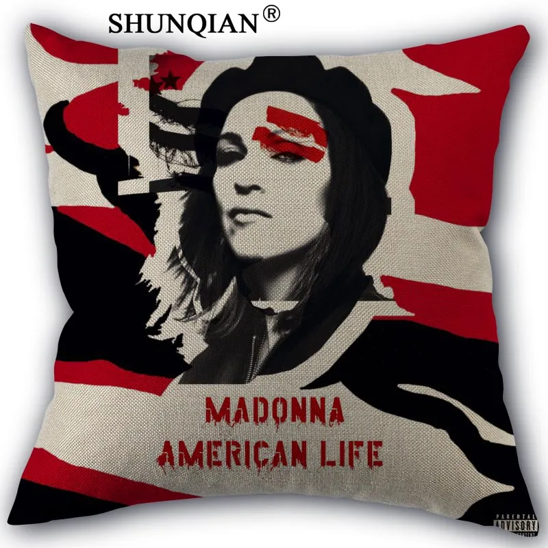Новинка льняная хлопковая наволочка с принтом Мадонны домашний текстиль