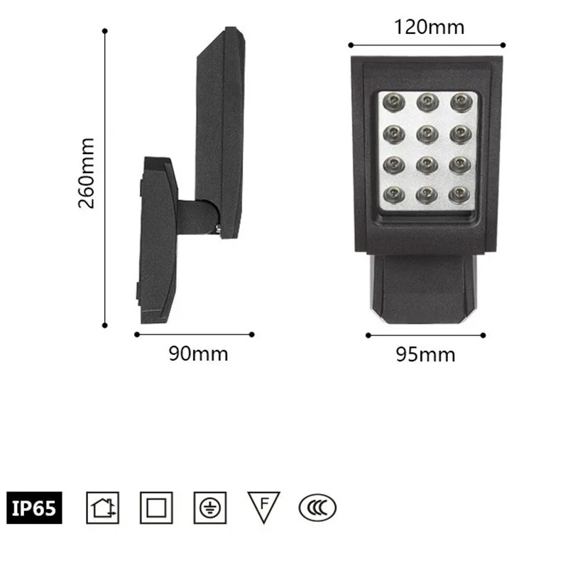 Nordic Outdoor Modern Wall Lamp Adjust 12W LED Porch Lights Waterproof Sconce Lamps Garden Home Decor Aluminum Lighting |