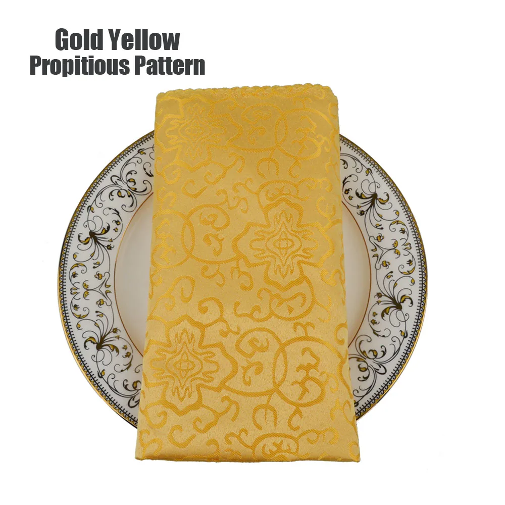 Yellow Propitious 1" квадратная Золотая желтая/Серебристая серая декоративная салфетка для стола высшего класса, полиэфирная Складная салфетка для дома, 6 шт./лот - Цвет: Yellow Propitious