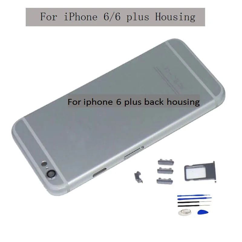 Замена 5," задняя крышка для iphone 6 плюс корпус батареи задняя дверь Чехол средняя рамка Шасси с боковой сборка кнопок