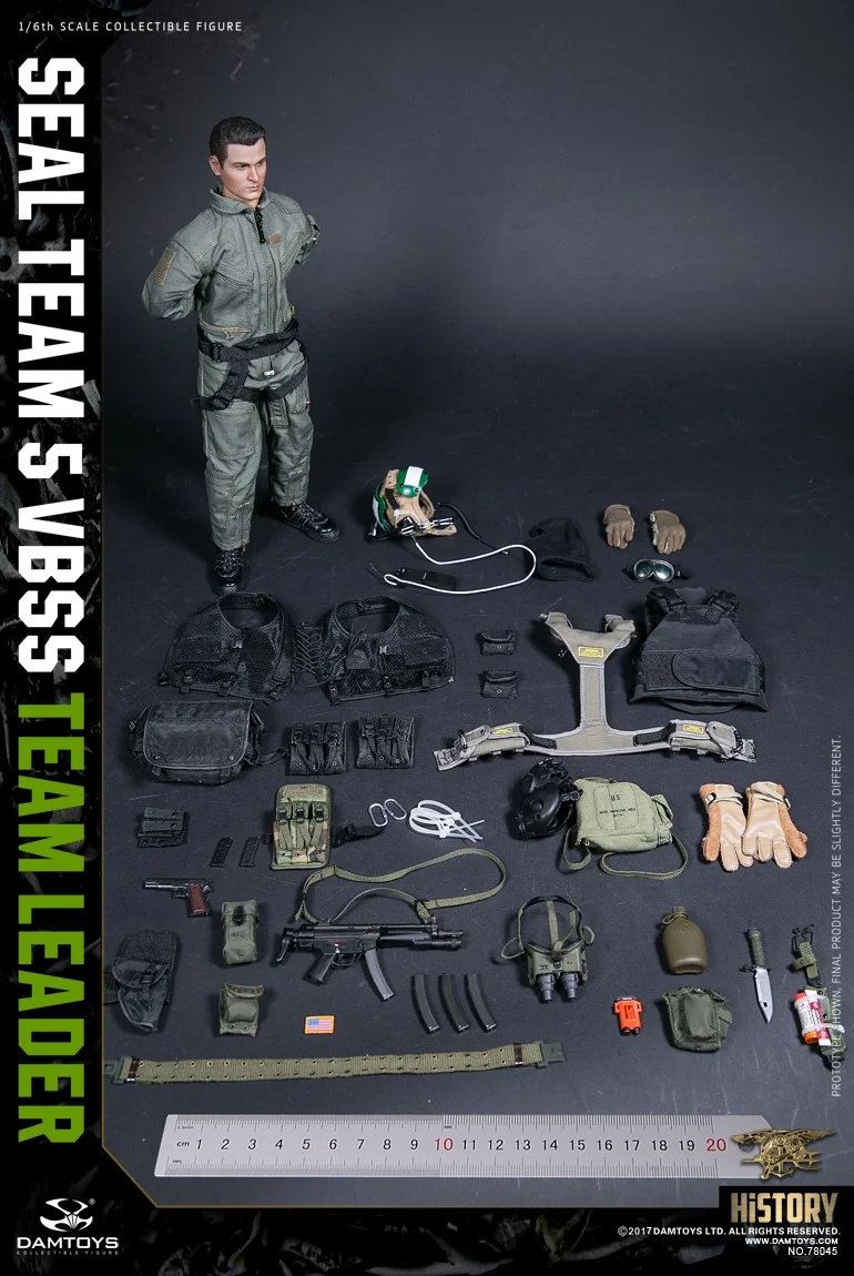 Фигурки героев мультфильма DAM TOYS 78045 серия История команда США SEAL TEAM 5 VBSS Лидер