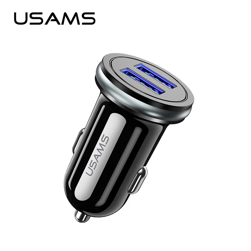 Автомобильное зарядное устройство с двумя USB USAMS 5 В/2 4 А для мобильного телефона