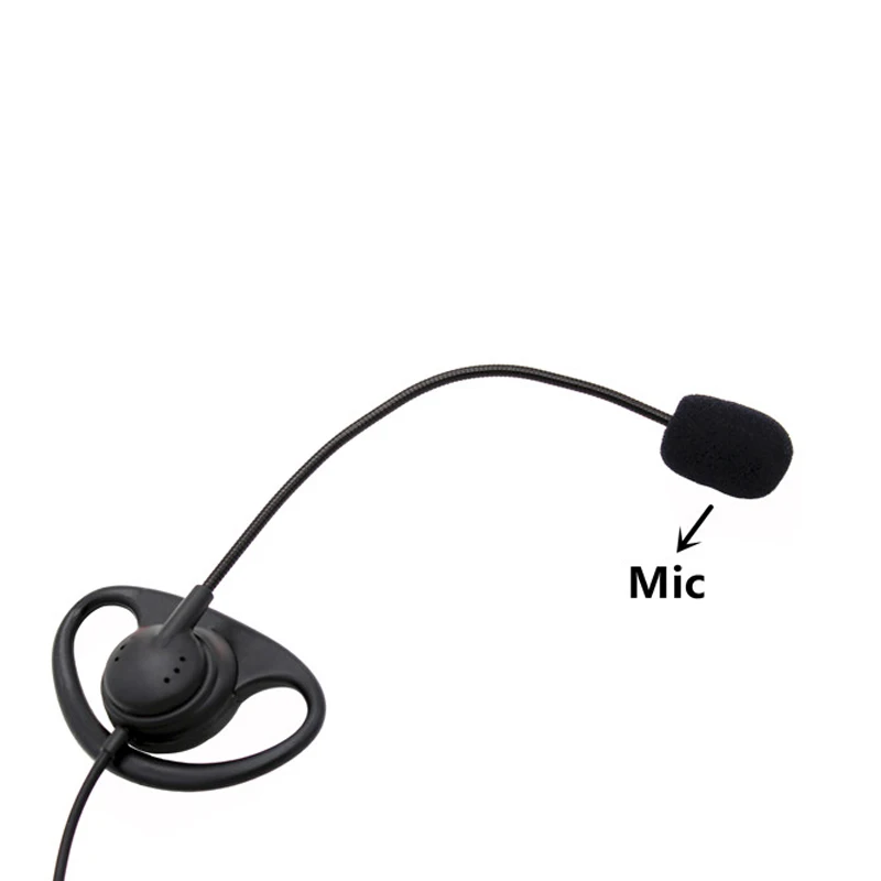 2 контактный D Форма Заушник гарнитура с пальцем PTT + микрофон для Kenwood радио BaoFeng UV
