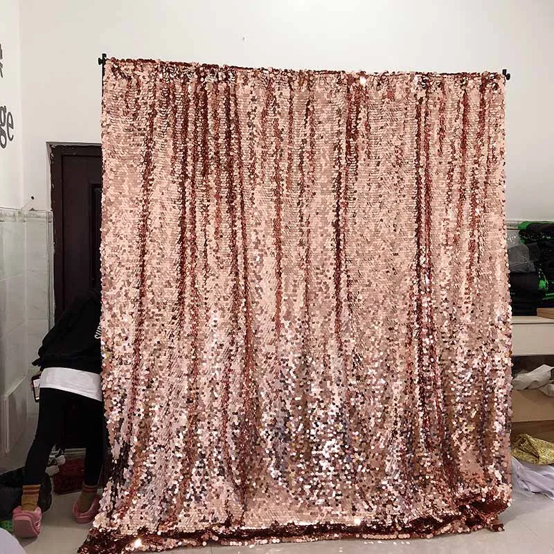 rose gold Розовое золото/Медовое золото/розовый/Карамель/синий/Павлин зеленый/серебро 18 мм блесток фон для фотобудки машины - Цвет: rose gold
