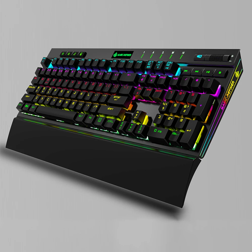 Magic-Refiner MK12 механическая клавиатура игровая клавиатура USB Проводная клавиатура 12 RGB 19 подсветка механический оптический переключатель 104 ключ