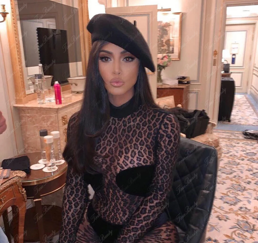 Tina beauty летний Ким животный принт сексуальный сетчатый прозрачный комбинезон стиль знаменитостей Прозрачный женский комбинезон