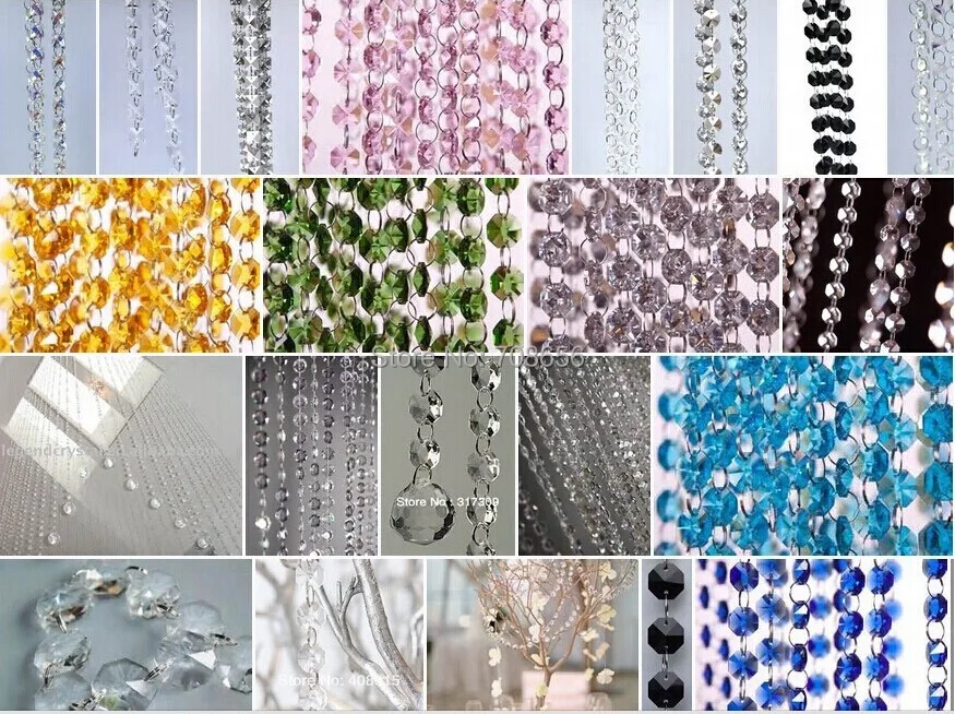 100 м прозрачное стекло люстры свадебный кристалл лампы гирлянда цепочки призмы |