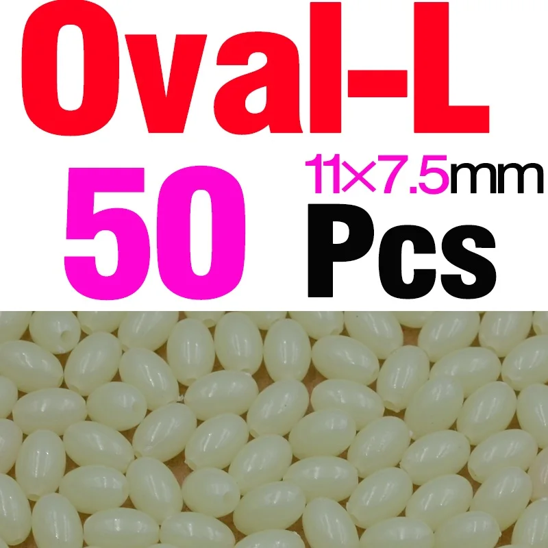 50Pcs Oval L MNFT 50/100/200 ПК 5 Размеры световой для ночного бусины для рыбалки оливкового круглое свечение в рыболовные приманки Пластик в темная приманка плавающие рыболовные снасти - Цвет: 50Pcs Oval L