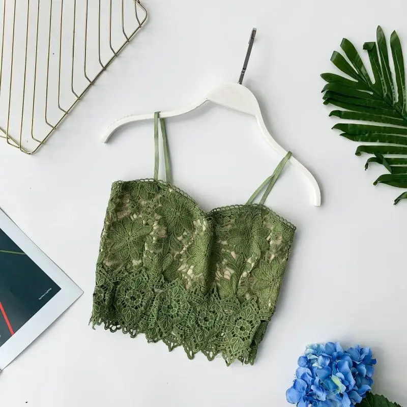 LUOSHA женские 2019 новые сексуальные открытые кружевные цветочные Camis обрезанный