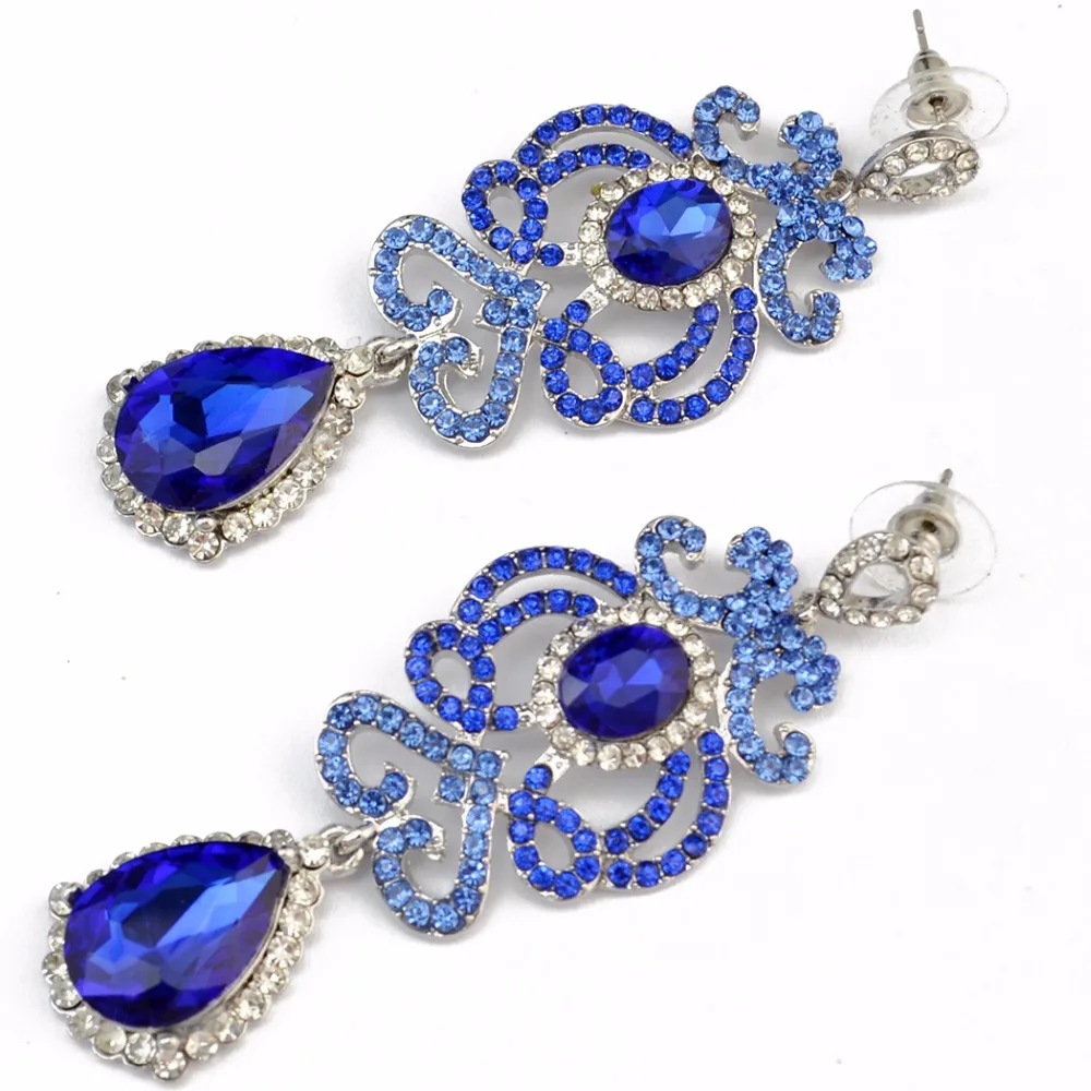 Элегантные женские серьги в форме капли воды Стразы длинные большие кристаллы