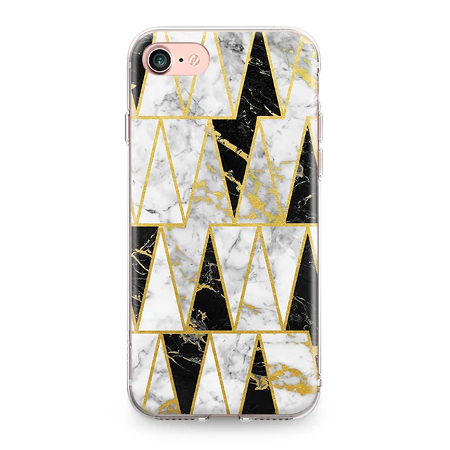Для Iphone 4, 4S, 5, 5S, SE, 6, 6 S, 7, 8 Plus, X, XR, XS Max, мягкая задняя крышка из ТПУ с золотыми краями, геометрическим узором, мрамором, силиконовый чехол, бампер, Fundas - Цвет: 3096