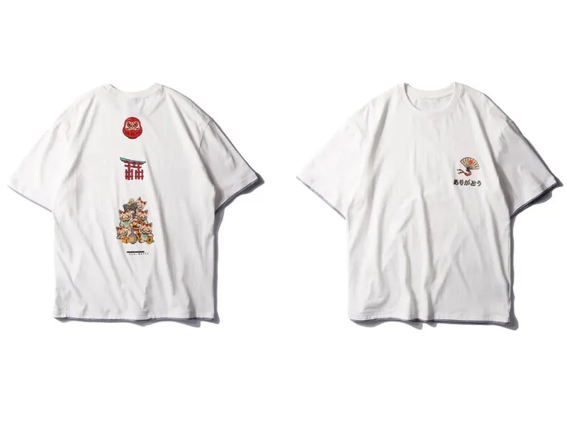 GONTHWID Ложные 2 шт. Lucky Cats печати уличная футболки лето Harajuku Повседневная Уличная одежда, футболки мужские с коротким рукавом топы