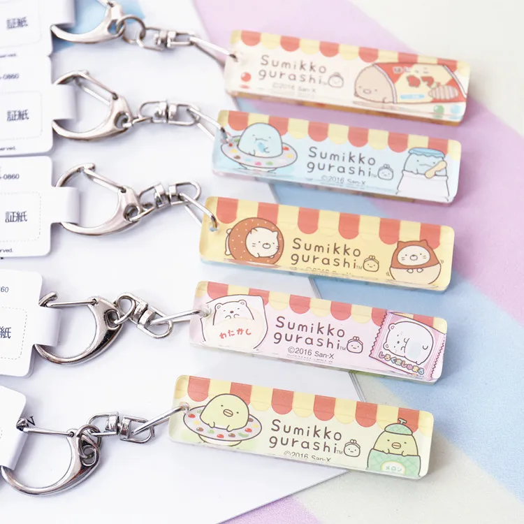 1 шт. Прекрасный японский акриловый sumikko gurashi брелок двухсторонний аниме-сумки кулон подарки для девочек