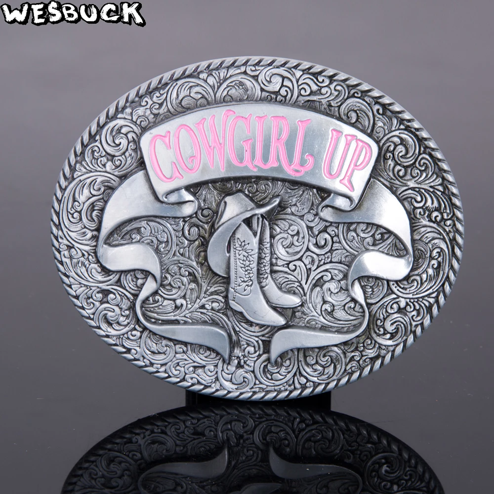 WesBuck новый серебристый цвет ремень пряжка металлический ковбойский голова