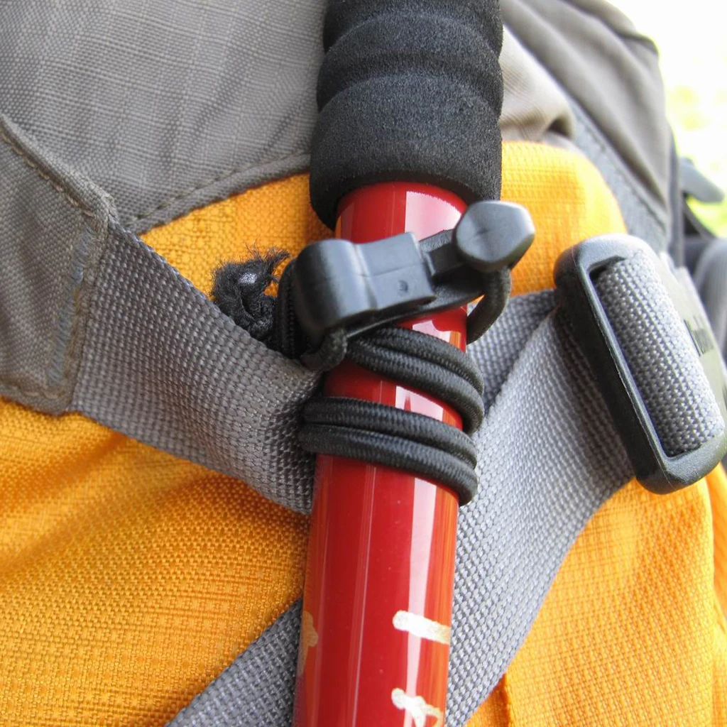 

5pcs Black Elastic Cord Tie down Buckle Strap for Alpenstock