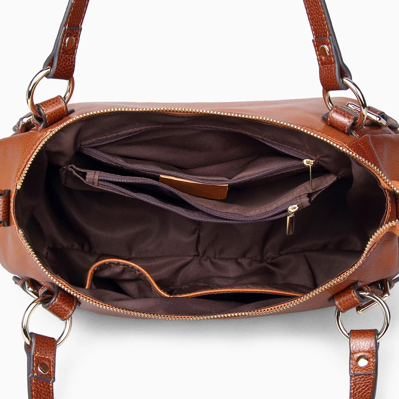 Women Shoulder Bags Female Hand Bag Genuine Leather Tote Vintage Hobo Style Brown Cow Designer Handbags High Quality | Багаж и сумки