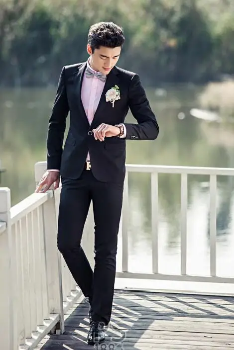 Chorus mariage groom wedding suits for men blazer boys prom fashion slim masculino latest coat pant designs white black | Мужская одежда