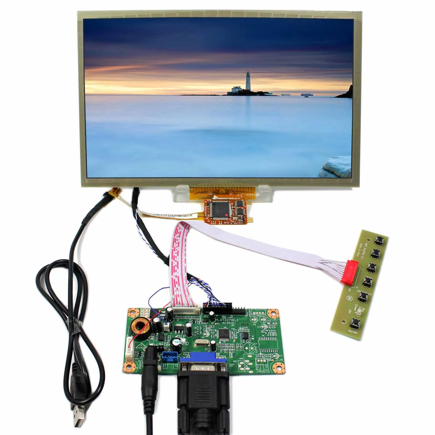 

VGA LCD Controller Board 10.2" HSD100IFW1 CLAA102NA0ACW 1024x600 Multi Touch LCD VS102TP-A3