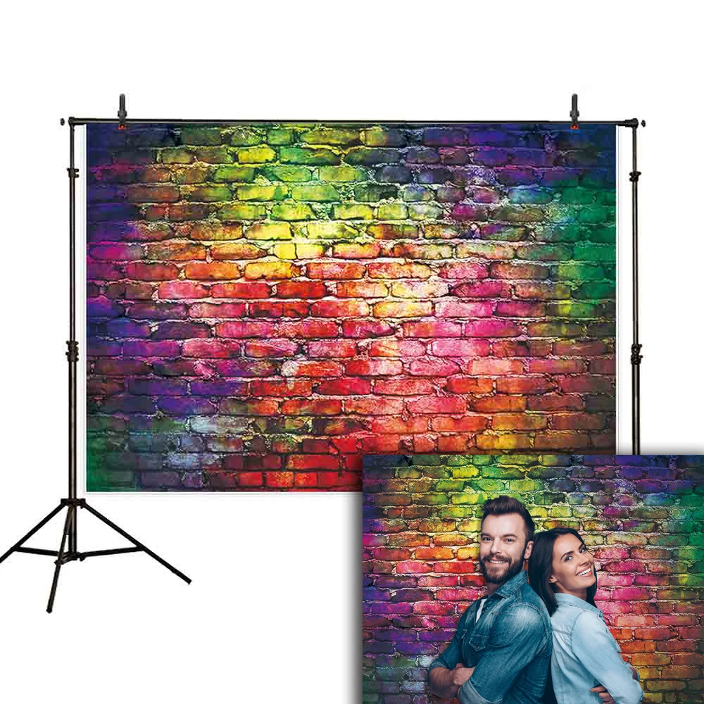 Allenjoy Graffiti brick wall backdrops photography colorful seamless photo background photocall boda photozone photophone vinyl |