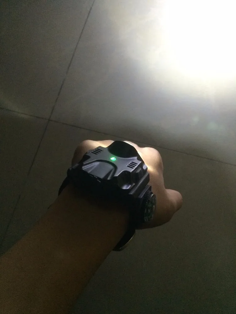 HY wrist light watch flashlight compass waterproof black built-in battery tactical | Лампы и освещение