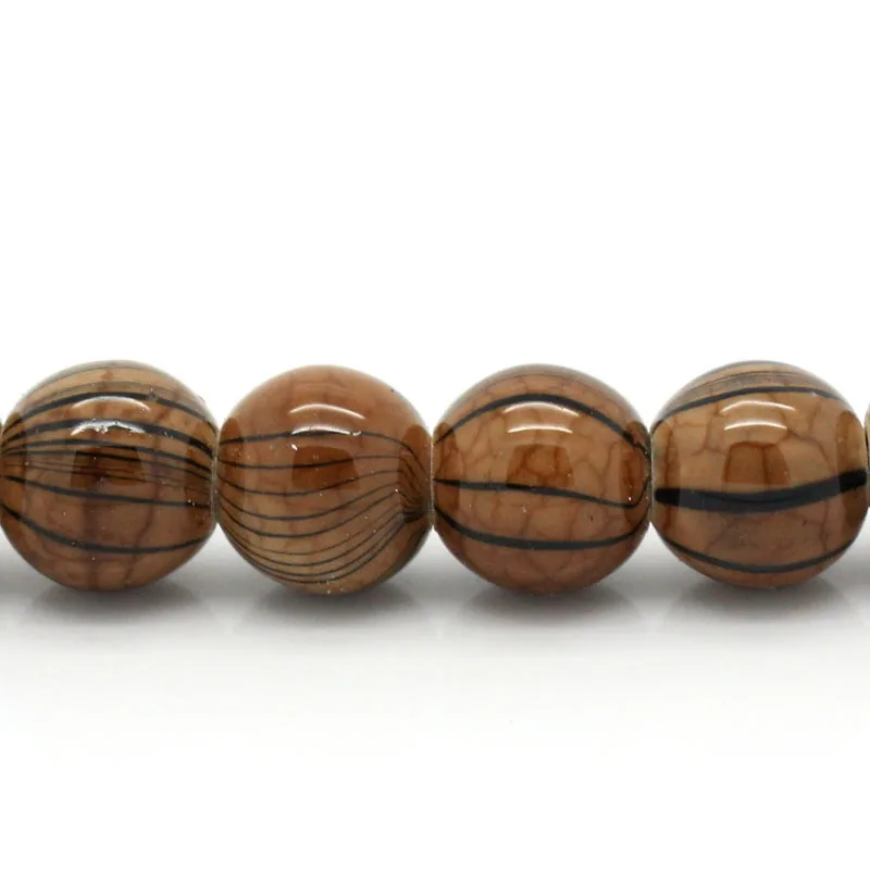 Дорин коробка созданный драгоценный камень Loose бусы Круглый седло коричневый