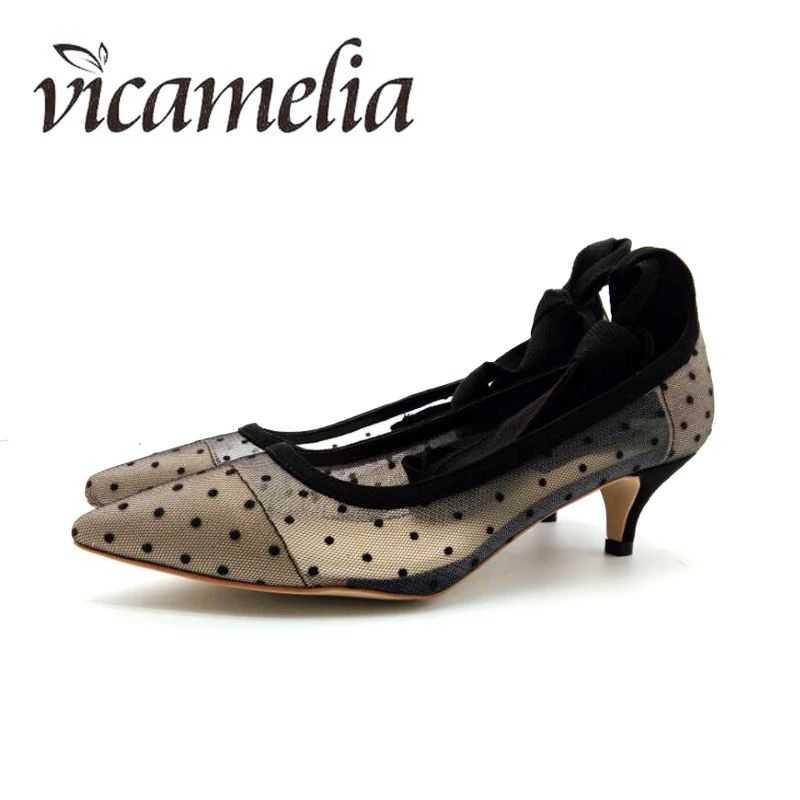 Vicamelia/модельные туфли на среднем каблуке с волнистым узором острым носком из