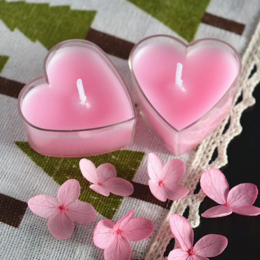 30 шт. свечи восковые сердечные ароматические без дыма для свадьбы партия