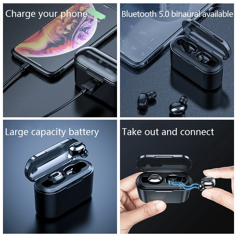 

KSUN BT-01 TWS 5.0 Bluetooth earphone 3D stereo wireless earphone with dual microphone