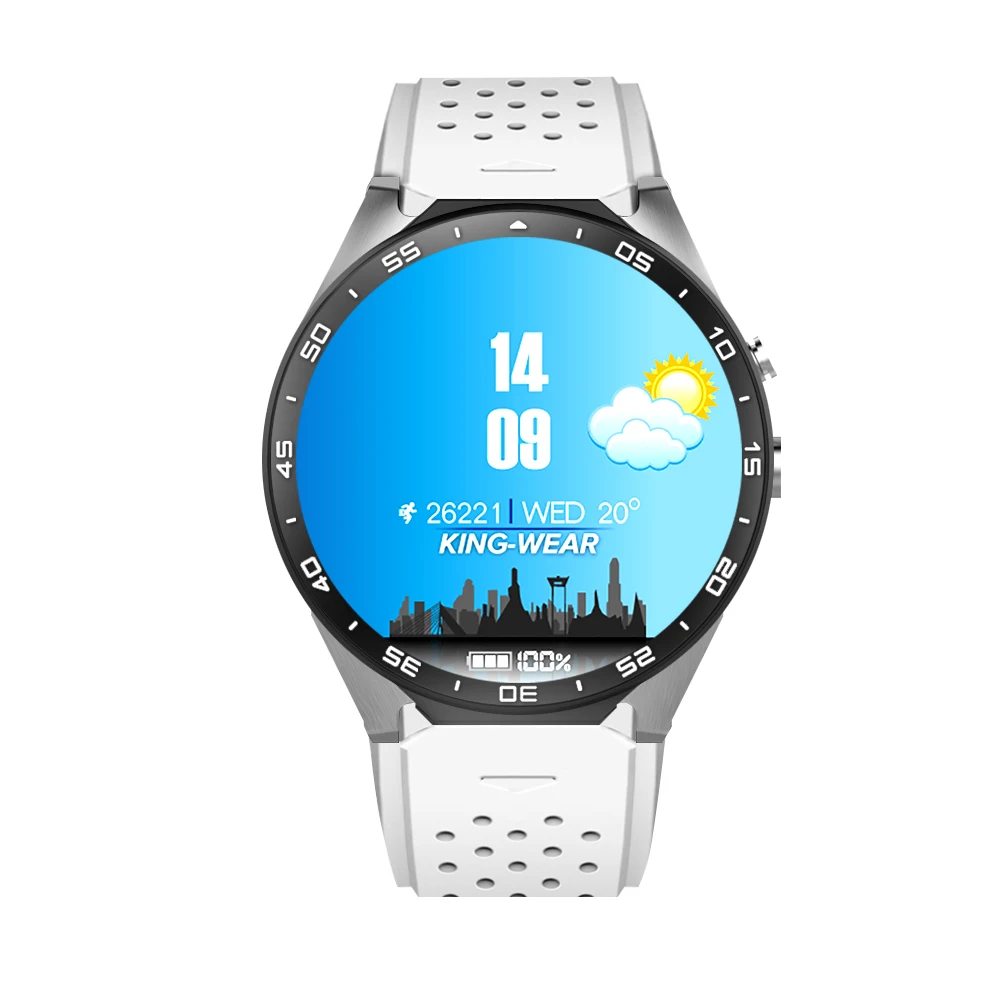 KW88 3g WI FI gps smart watch ОС Android 5 1 MTK6580 Процессор 39 дюймов Экран 2.0MP камера Смарт часы для