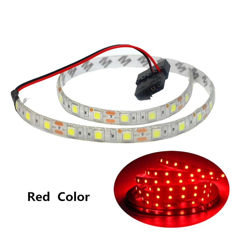 Red RGB led ленточный светильник полный комплект для ПК компьютерный чехол SATA интерфейс питания фиксируется клейкой лентой, пульт дистанционного управления цвет 12 В - Испускаемый цвет: Red