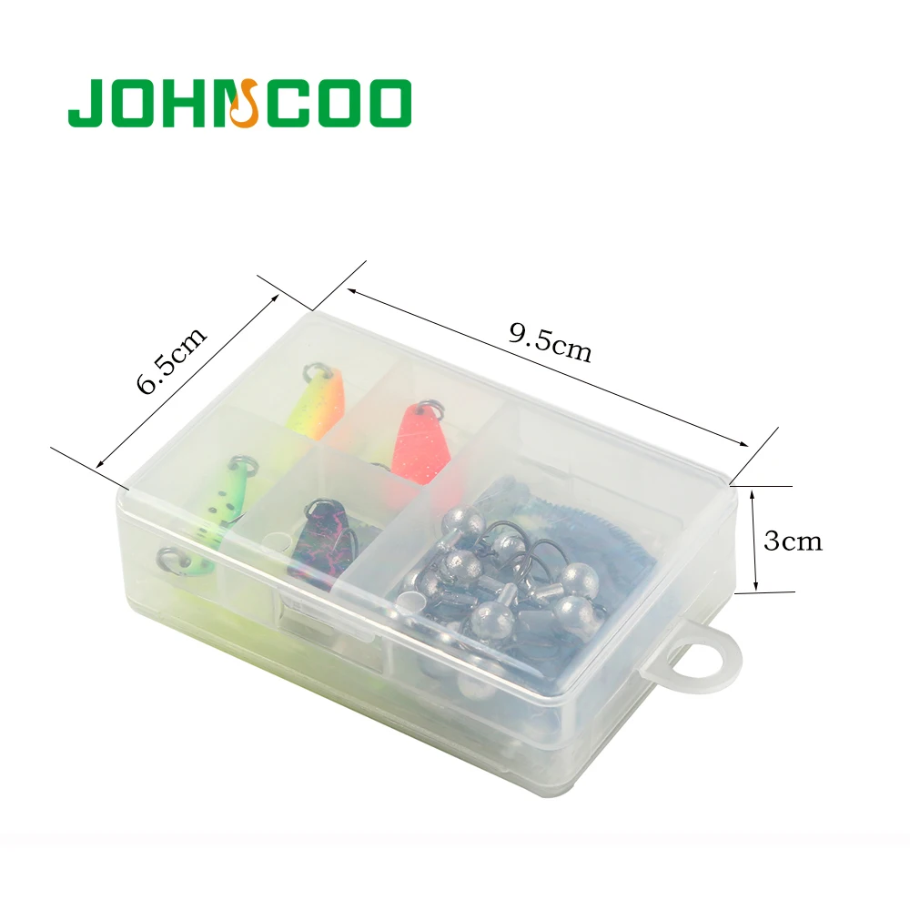 Johncoo 2018 новый искусственный Рыбалка приманки установить с коробкой джиг головки