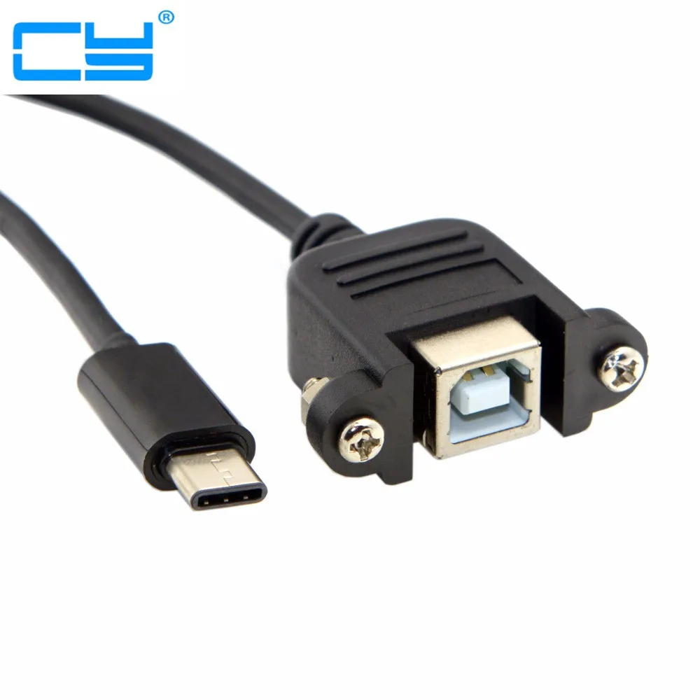 USB C 3 1 Тип Male к Стандартный 2 0 B Женский кабель для передачи данных с винтами Панель