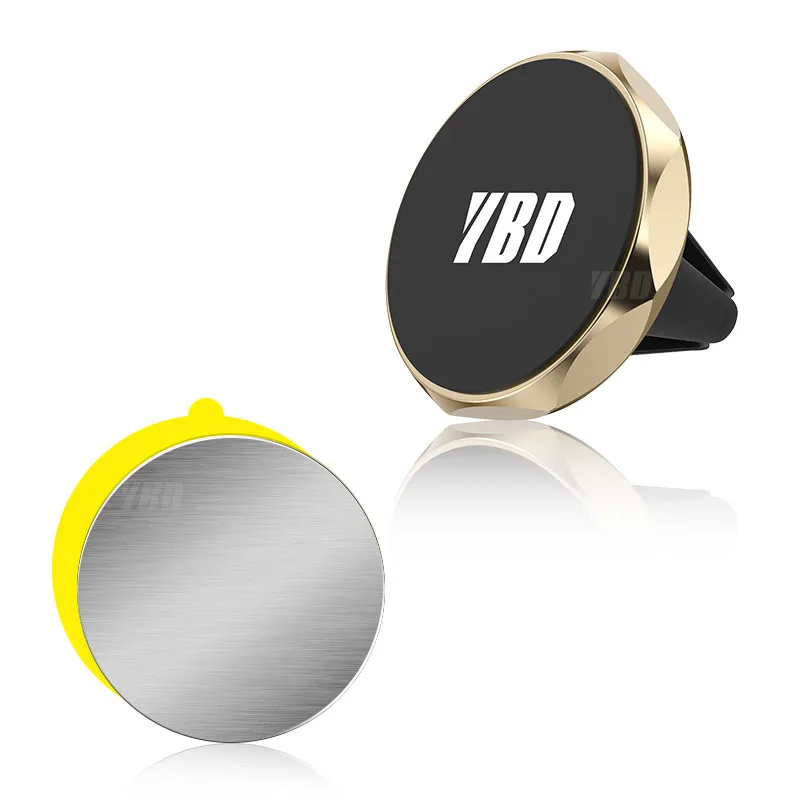 gold NO box YBD магнитный держатель для телефона в автомобиле, gps, крепление на вентиляционное отверстие, магнитная подставка для сотового телефона, держатель для iPhone 7, Xiaomi Pocophone F1, huawei - Цвет: gold NO box