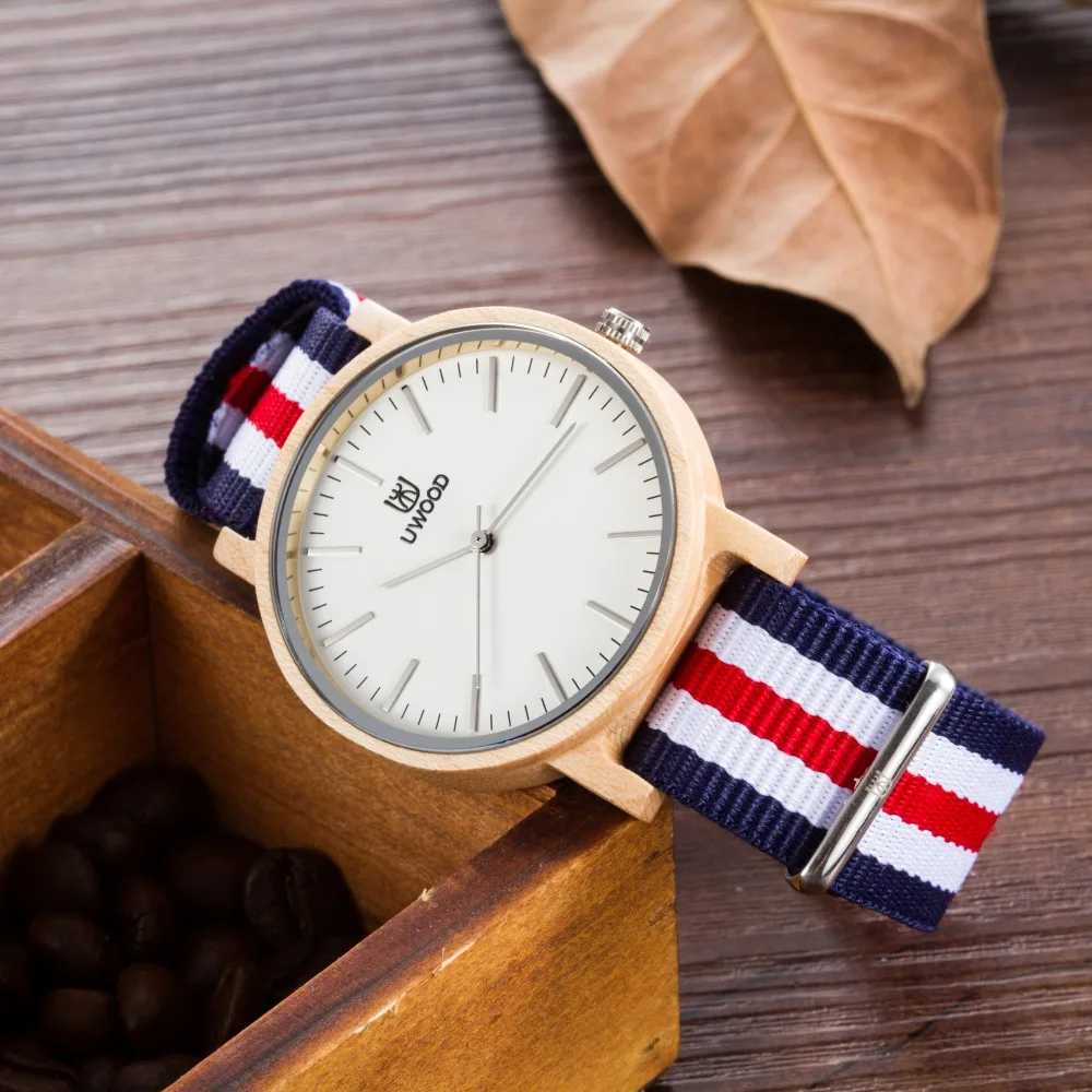 2018 Топ бренд влюбленных бамбуковые деревянные повседневные часы кварцевые