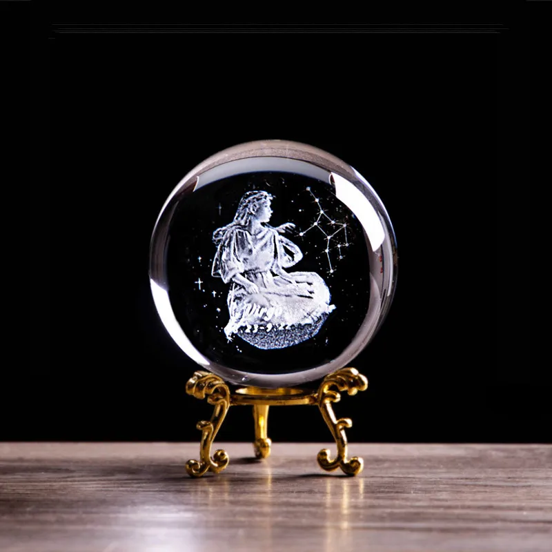 3d фигурки Девы с лазерной гравировкой хрустальный шар Созвездие ангела
