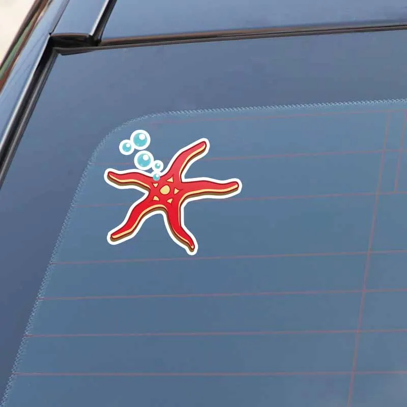 

YJZT 14.3CM*13CM Cartoon Marine Life Starfish PVC Car Sticker Decal Decoration Accessories 5-0358