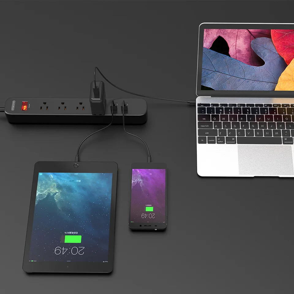 NTON power ODPC USB защита от перенапряжения, силовая лента, штепсельная вилка США 4, розетка переменного тока, 4 порта usb для зарядки с переключателем перегрузки, длинный шнур питания 1,5 м