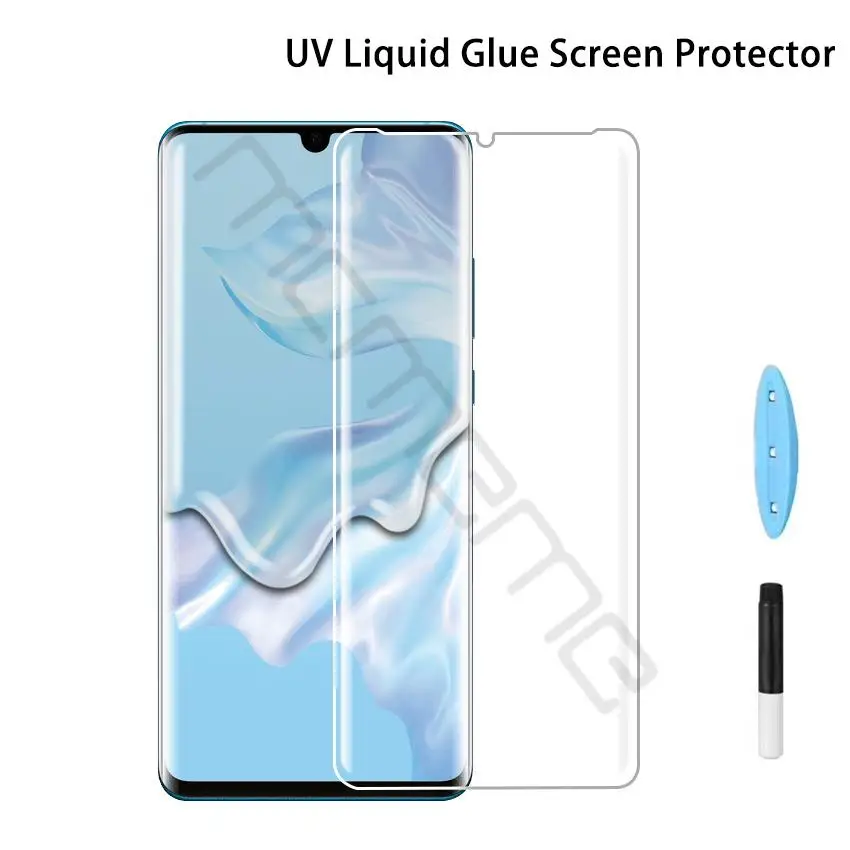 10 шт 3D УФ нано жидкий экран протектор для Huawei P30 Pro закаленное стекло Полный Клей