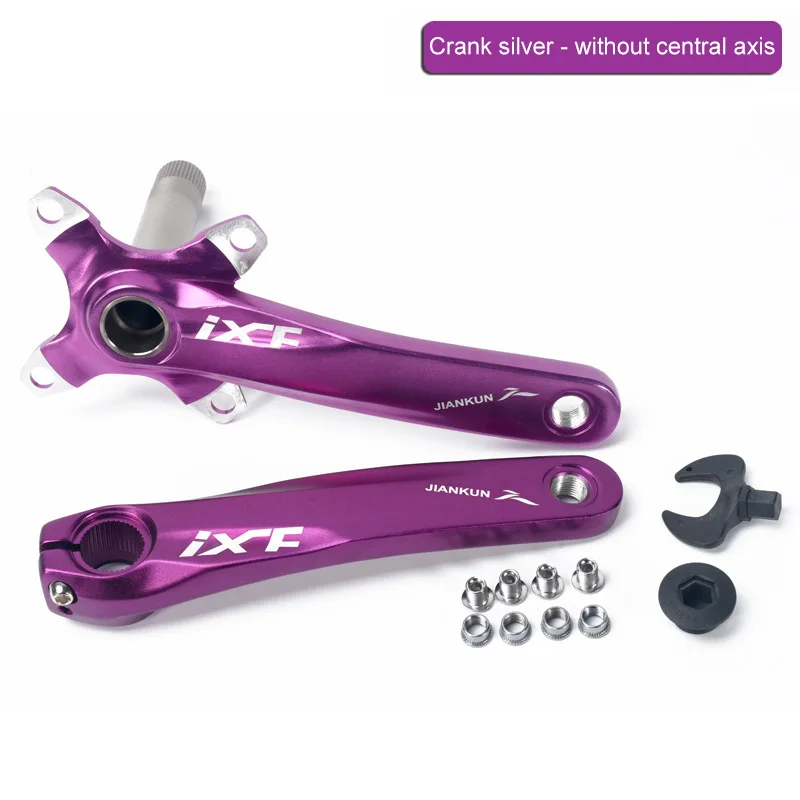 purple Велосипедный шатун IXF 104BCD CNC Untralight Звездочка горный велосипед с BB кривошипно рифленый диск Mtb части велосипеда - Цвет: purple