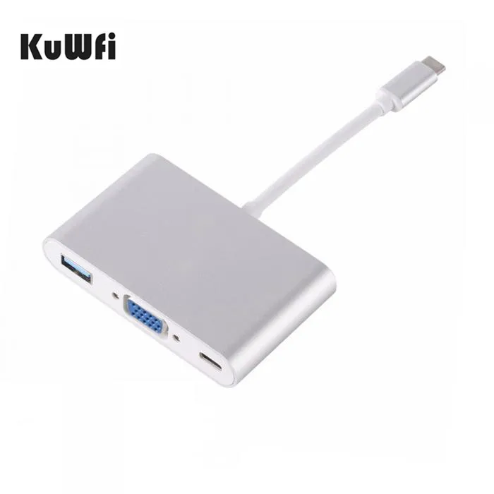 Usb-концентратор KuWFi Usb 3 1 type-C для VGA/USB3.0/type C адаптер переходник мужчин и женщин порт