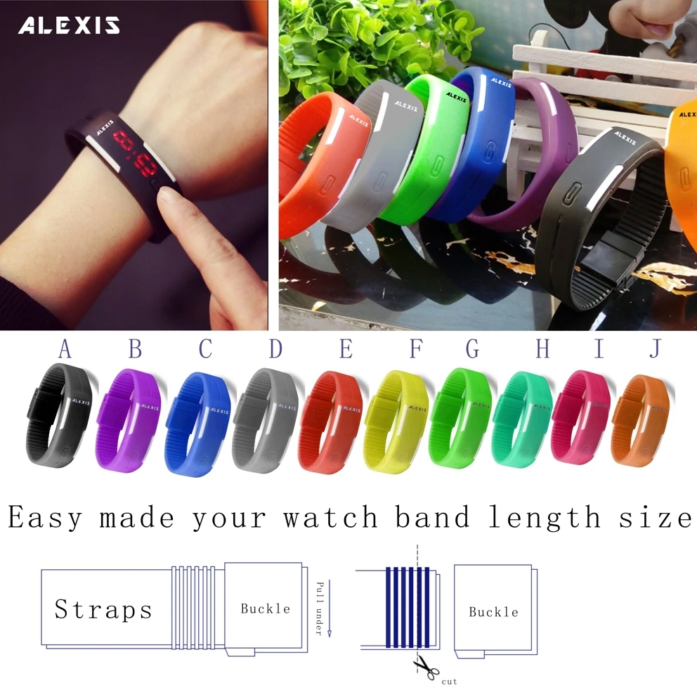 Светодиодные часы Алексиса для красивых дам новинка прямоугольные зеленые