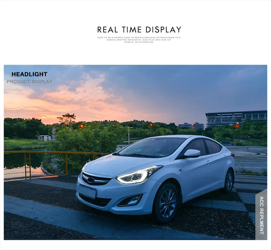 2 шт. светодиодный фары для hyundai Elantra 2013- светодиодный Автомобильные фары ангельские глазки комплект ксеноновых фар, Высокопрочная конструкция протовотуманная подсветка Габаритные огни
