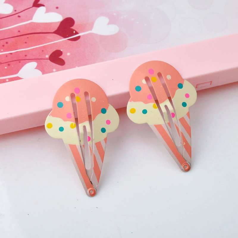 Ice Cream 1 шт. милые модные корейские зажимы для волос с фруктами, BB заколка для волос, ананас, лимон, арбуз, Детские заколки, аксессуары для волос - Цвет: Ice Cream