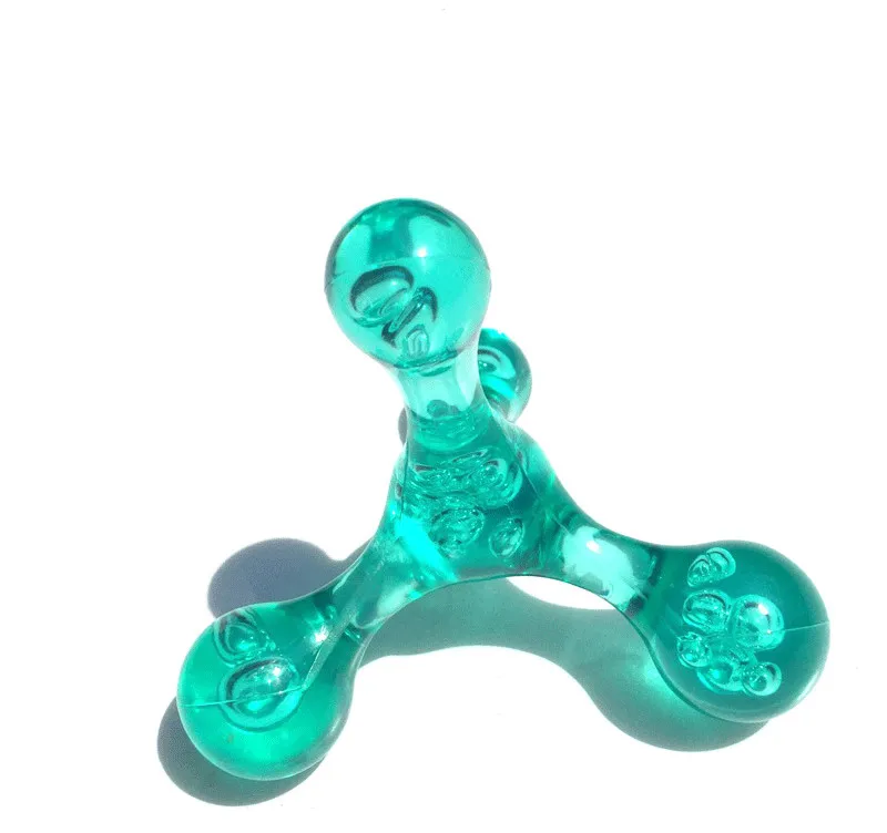 green 1 шт., полезный мини ручной массажер, 4 шарика, для рук, ног, головы, акупунктуры, массажер, инструменты для расслабления, устранения отёка жира - Цвет: green