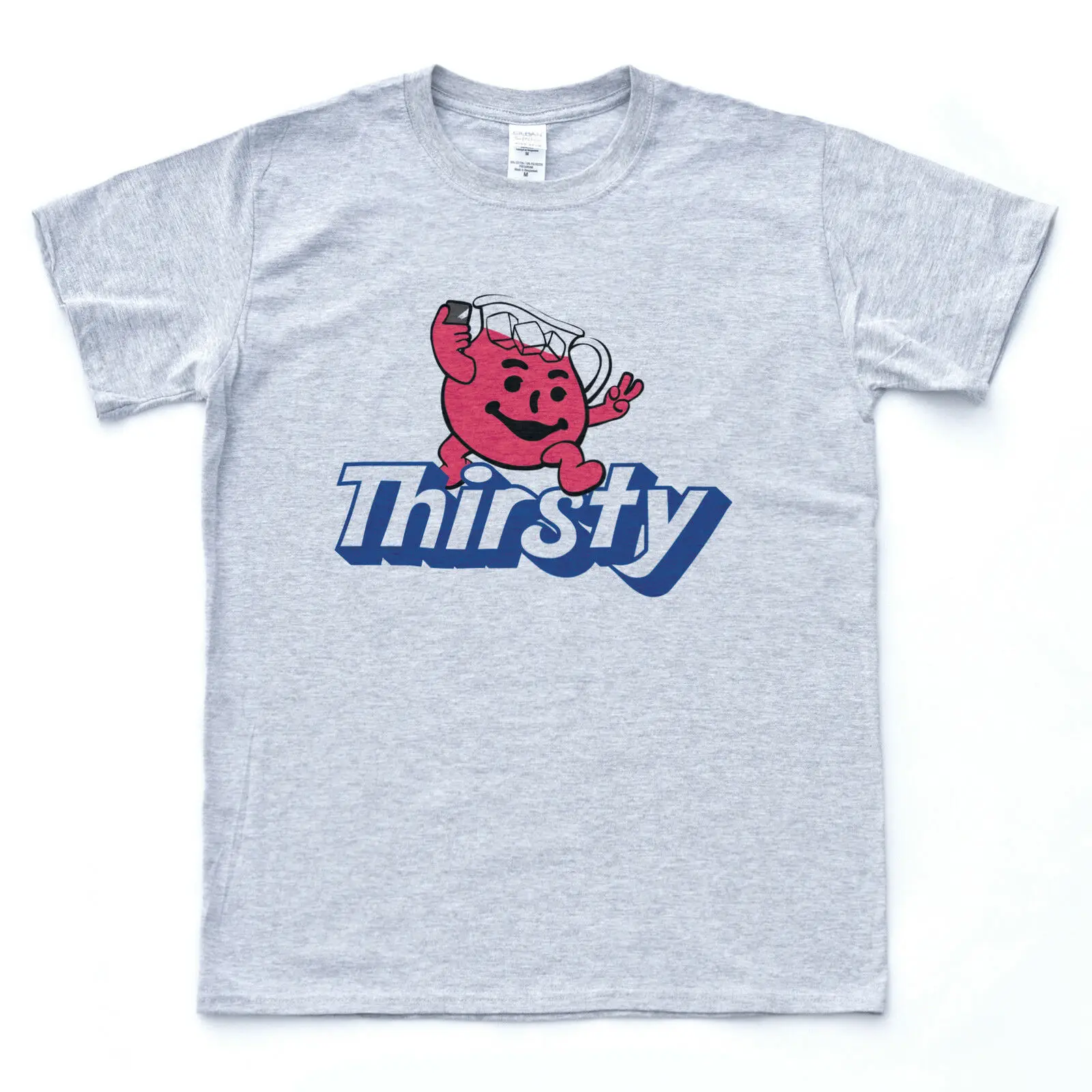 THIRSTY Cool Aid футболки tumblr известный свежий селфи Ретро серый T-shirt2019 модный бренд 100%
